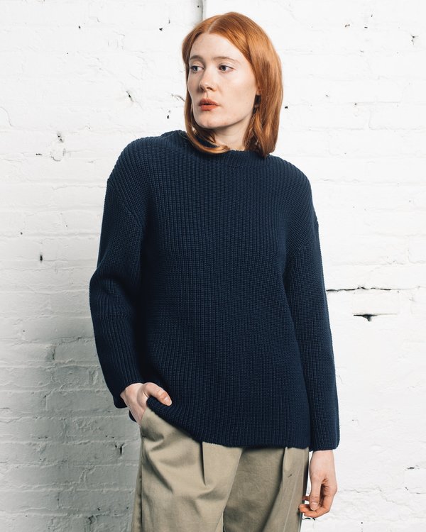 Norse Projects Hanne Heavy Sweater - Dark Navy Norse Projects Hanne Heavy Sweater - Dark Navy
