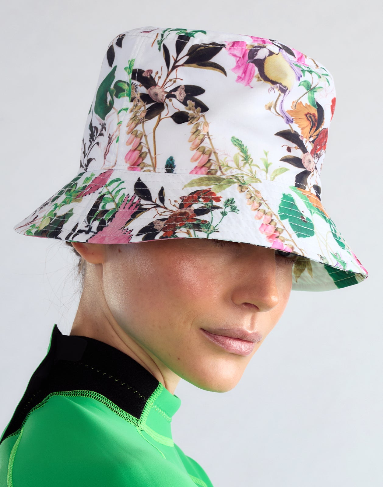 Cynthia Rowley Floral Nylon Bucket Hat Cynthia Rowley Floral Nylon Bucket Hat main image 4