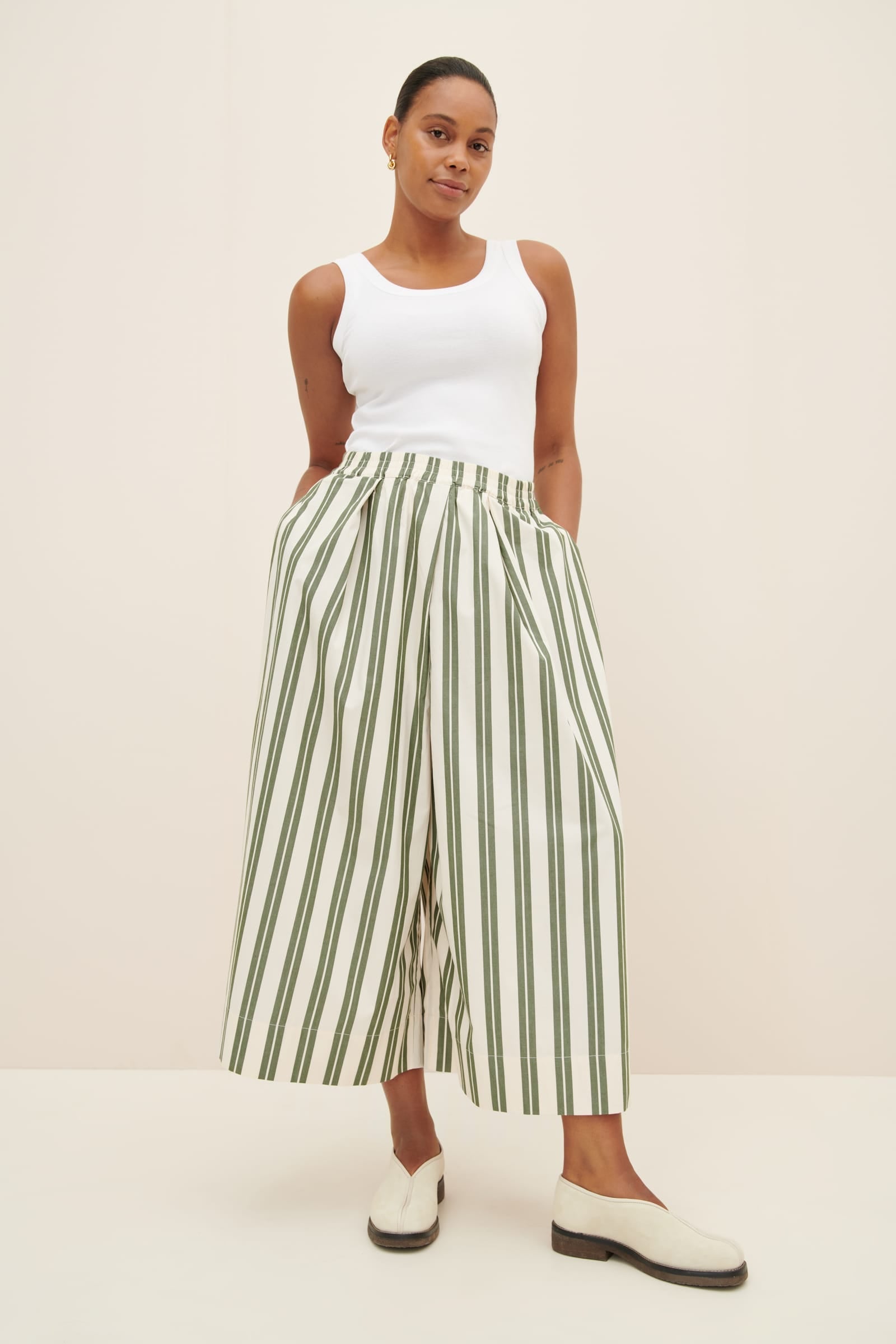 Kowtow Athena Pant - Forest Stripe | Garmentory