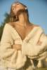 Santicler Irina Furry Cardigan Jacket - Cream - Thumbnail 2
