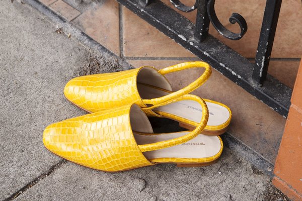 "INTENTIONALLY __________." SOPHIE sandal - Marigold Croco "INTENTIONALLY __________." SOPHIE sandal - Marigold Croco