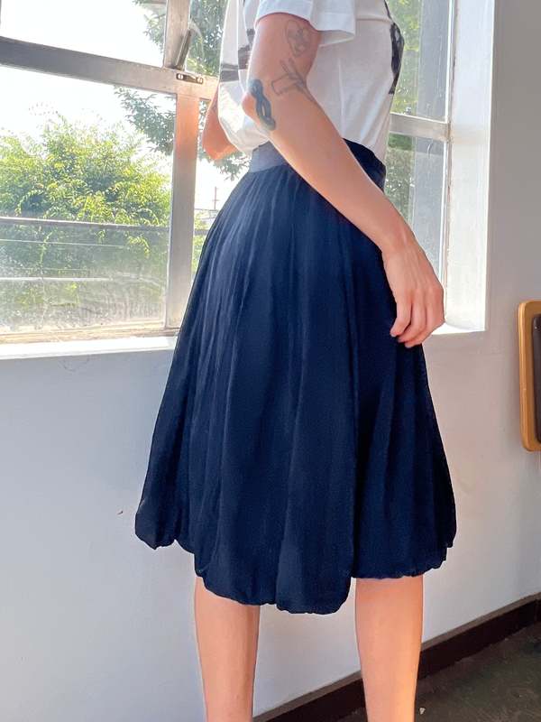 Vintage 90s Crinkle Bubble Skirt - Onyx | Garmentory