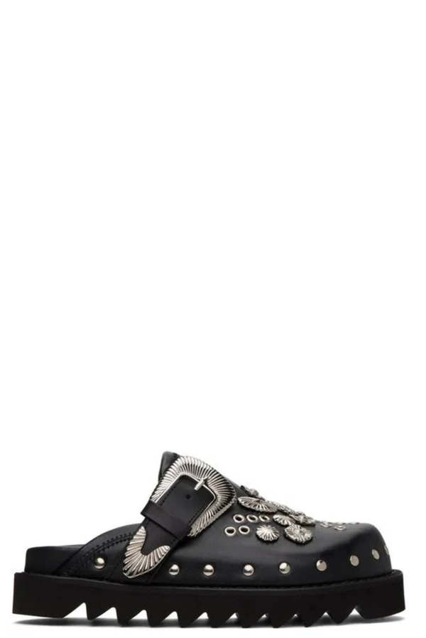 Toga Pulla Eyelet Metal Sabot shoes - Black | Garmentory