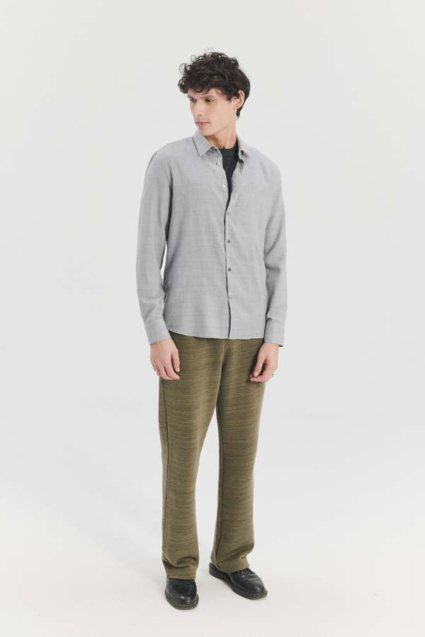 Delikatessen Finest Mix of Italian Cotton and Virgin Wool Feel Good Shirt - Grey 