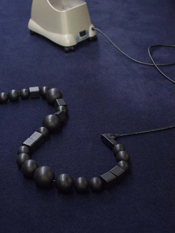 Bless Cablejewellery Extension Cord, Wood Pearls, Black