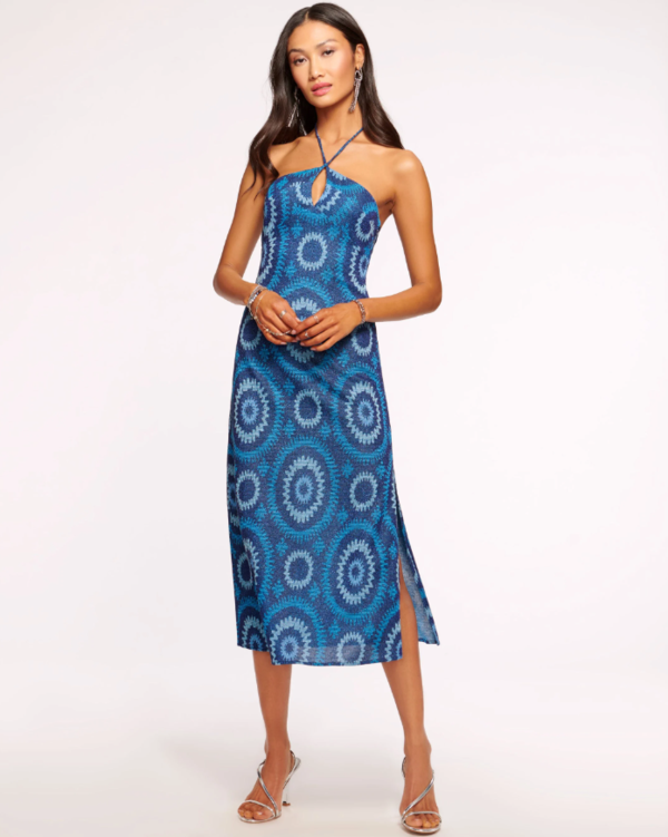 Ramy Brook Aya Halter Midi Dress - Crystal Blue | Garmentory Ramy Brook Aya Halter Midi Dress - Crystal Blue | Garmentory