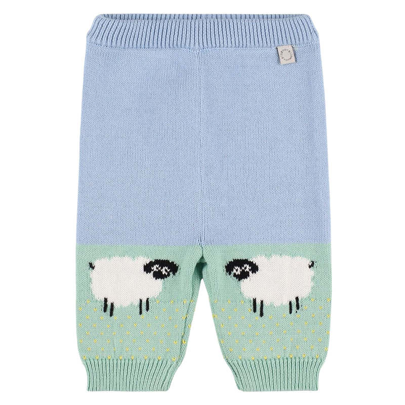 Kids Stella McCartney Intarsia Knit Pants With Sheep - Blue