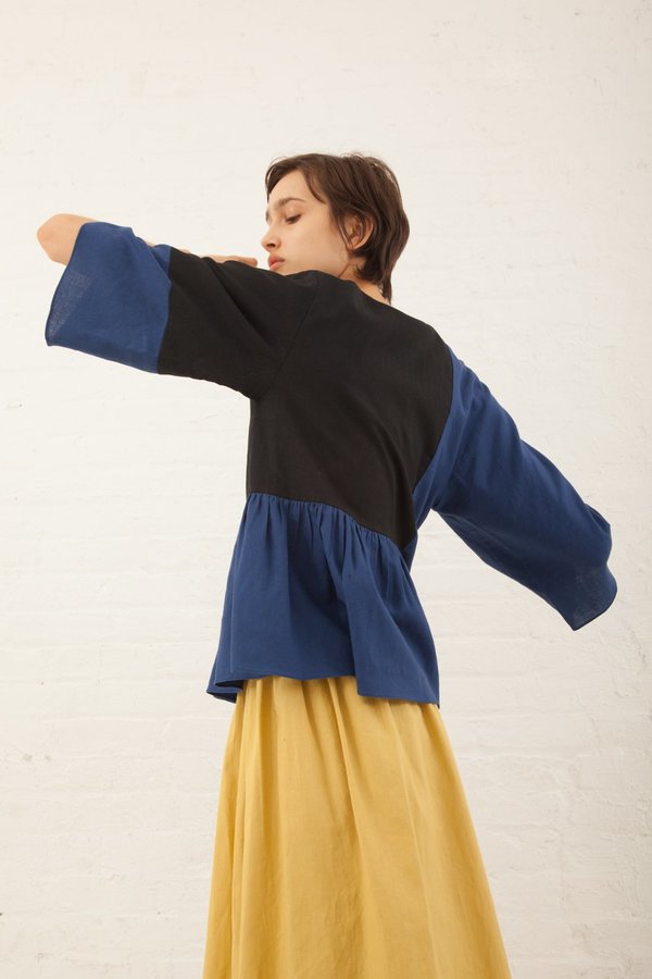 Correll Correll Flocco Top in Royal/Black Correll Correll Flocco Top in Royal/Black