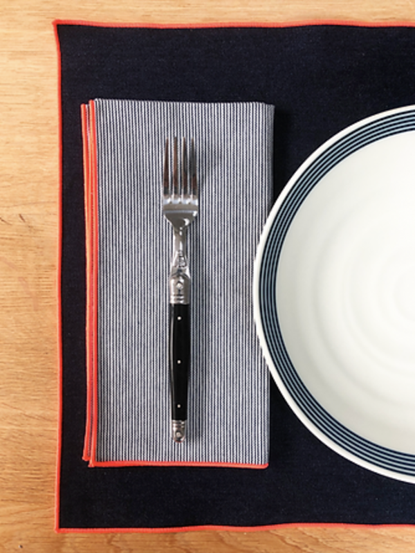 Lateral Objects Frame Denim Placemat Set Of 2
