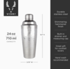 Viski Irving Hammered Stainless Steel Cocktail Shaker - Thumbnail 6