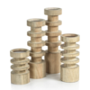 Zodax Le Salama Mango Wood Pillar Candle Holder - Natural - Thumbnail 2