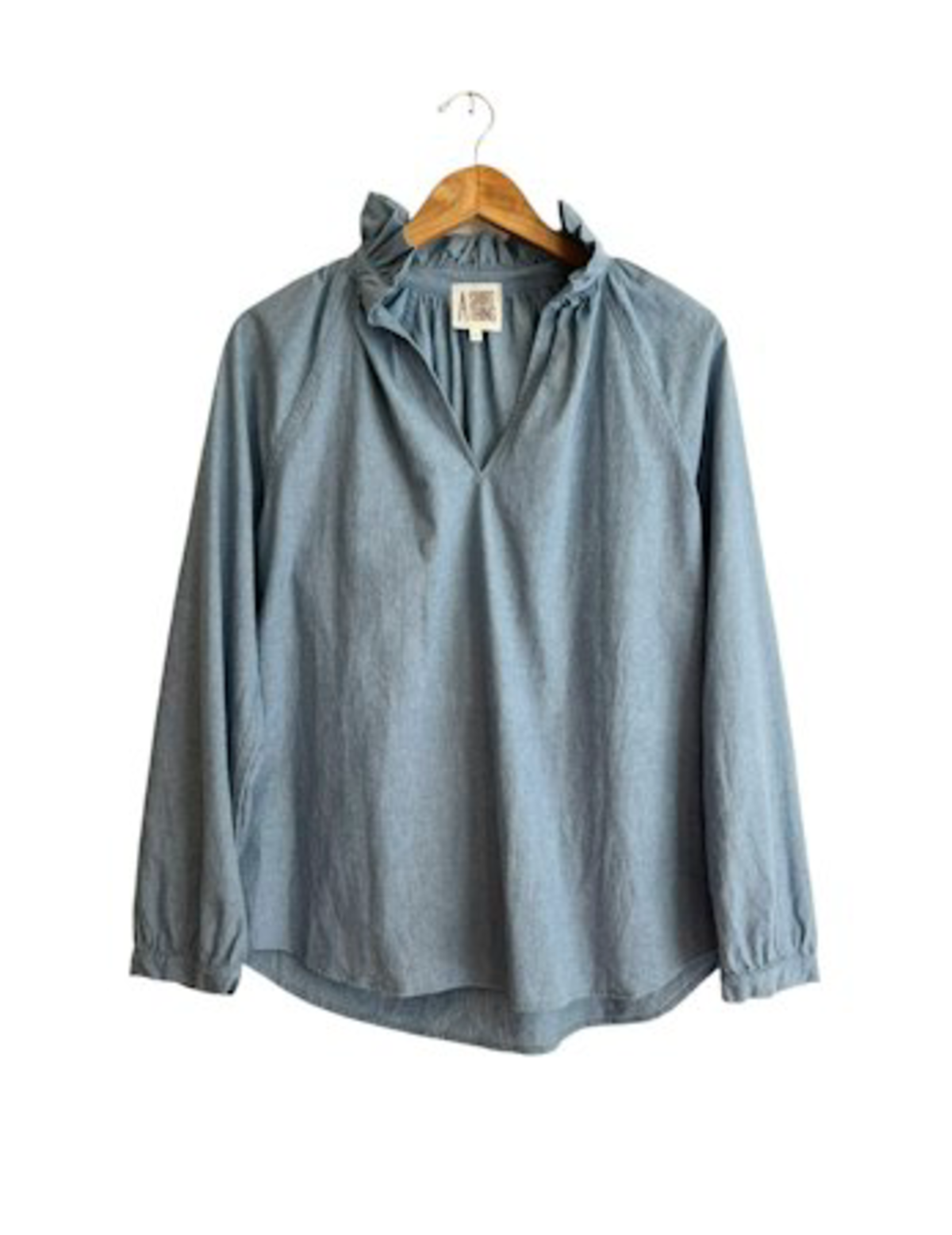 a shirt thing Penelope Denim Blouse - Light Denim Wash - Image 1 of 3