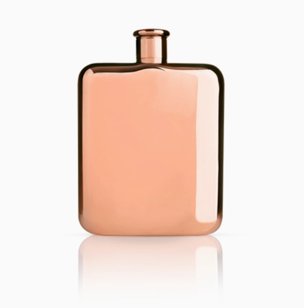 Viski Summit Polished Copper Plated Flask - Pink
