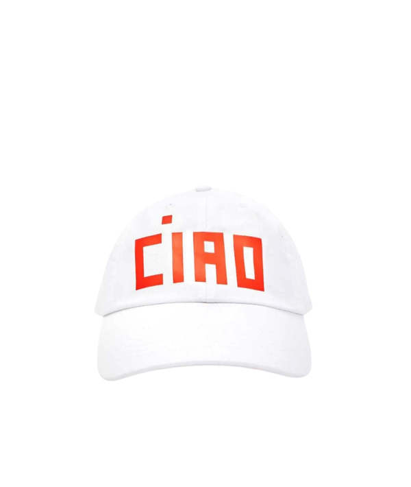 Clare V. Baseball Hat - White/Poppy Block Ciao
