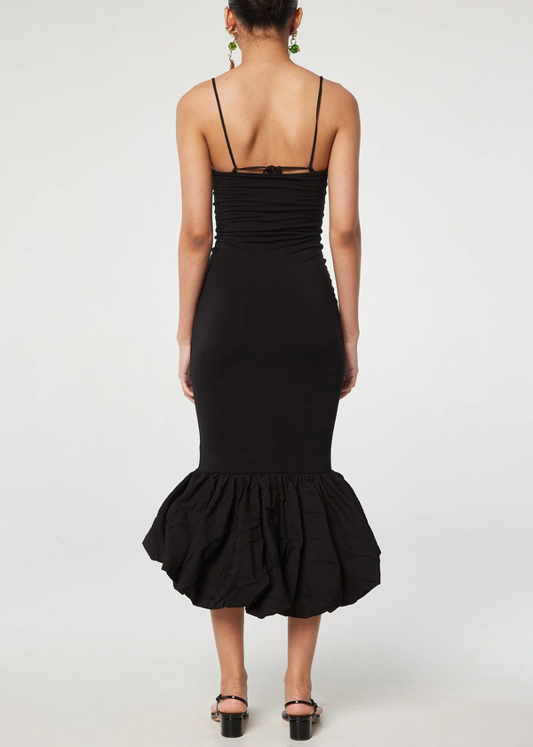 line by k backless dress Elva - Off White Plunge Neck Panel Dress main image 1