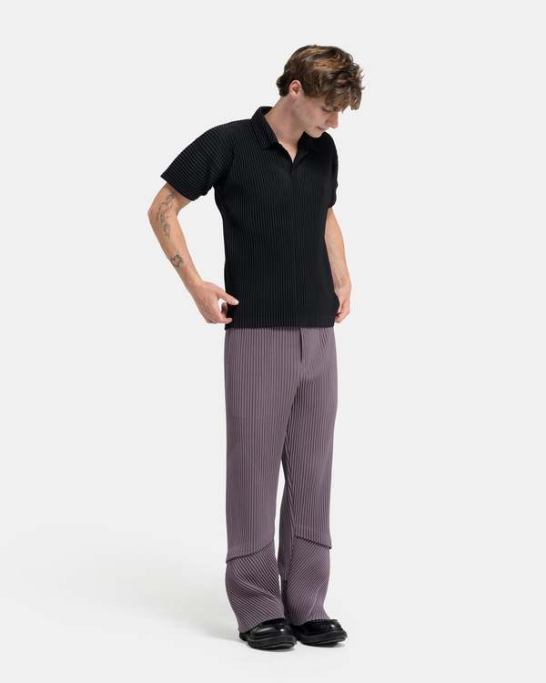 HOMME PLISSE ISSEY MIYAKE Basic Pleated Polo - Black | Garmentory