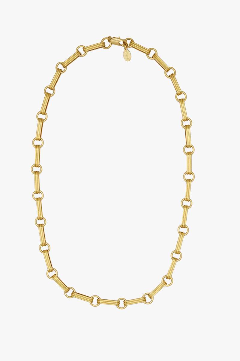 Clare V. Book Chain Necklace - Vintage Gold
