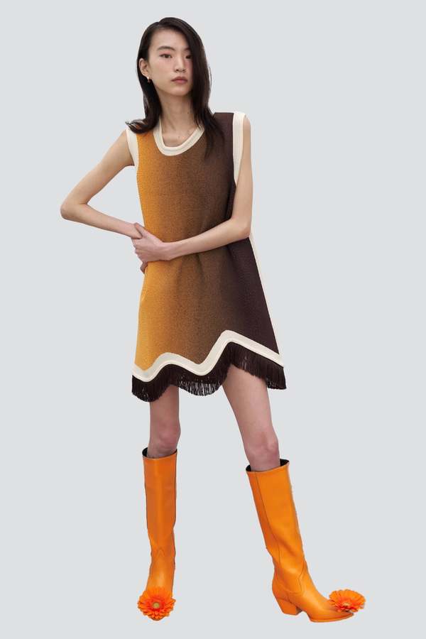 brown dress shoes navy suit LANE CRINKLE MINI DRESS BROWN DAISY