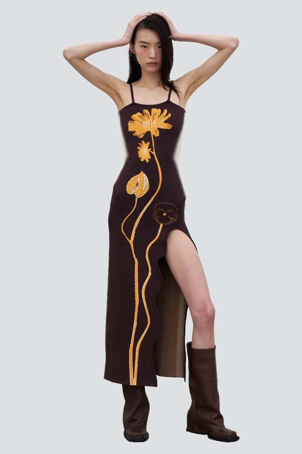 iris flower print maxi tank dress Iris Flower Print Maxi Tank Dress