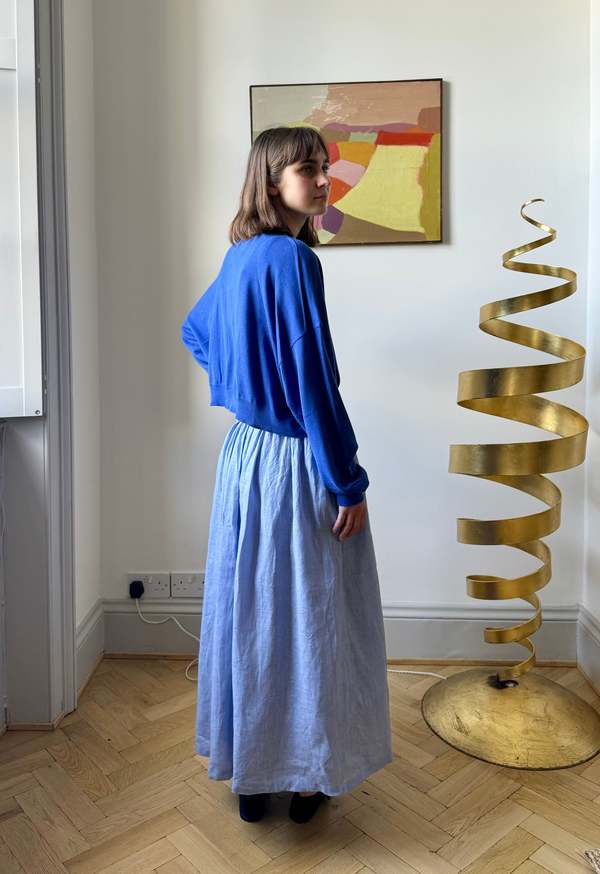 最終価格★ ICHI Antiquite's / knit cardigan Ichi Antiquités Cotton Cardigan - Indigo | Bon