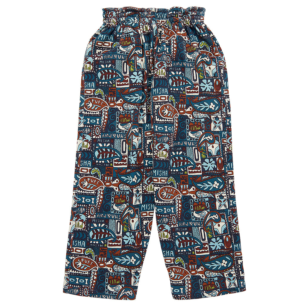 Kids Misha & Puff Camp Pants - Ink Blue Groovy Paisley | Garmentory