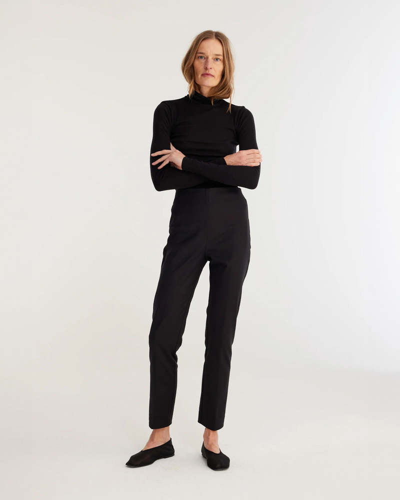cigarette leg trousers Rohe Cigarette Leg Trousers - Black