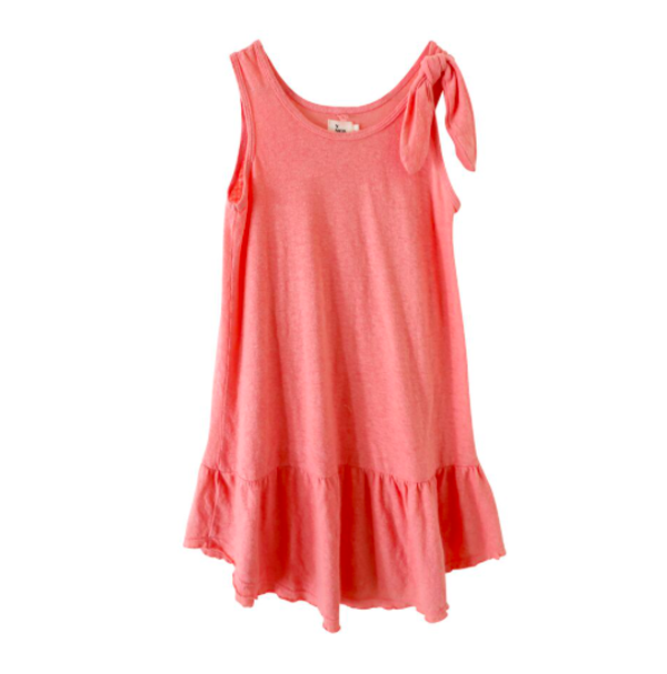 Kids Nico Nico Olive Tie Dress - Peony Kids Nico Nico Olive Tie Dress - Peony