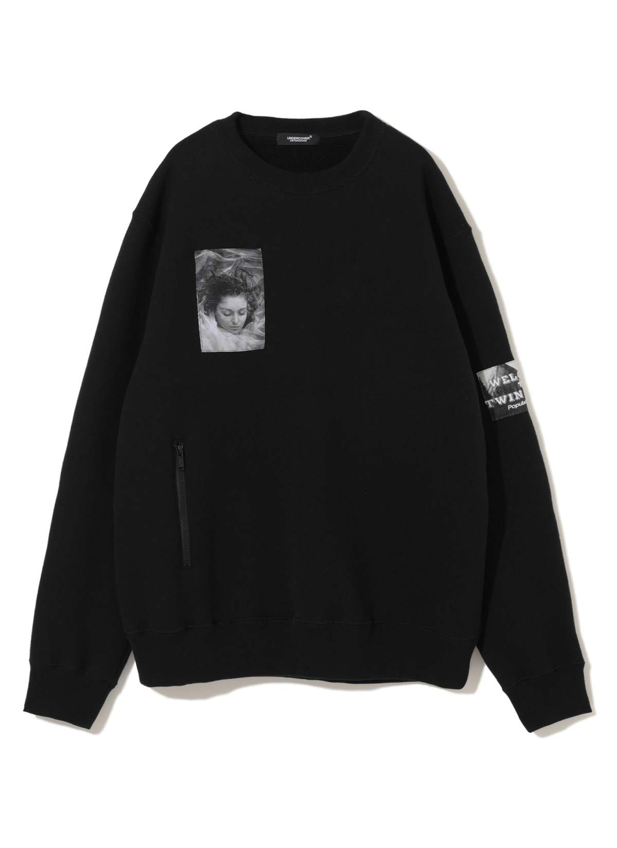 Undercover Twin Peaks Jacquard Patch Crew Neck Sweat Top - Black