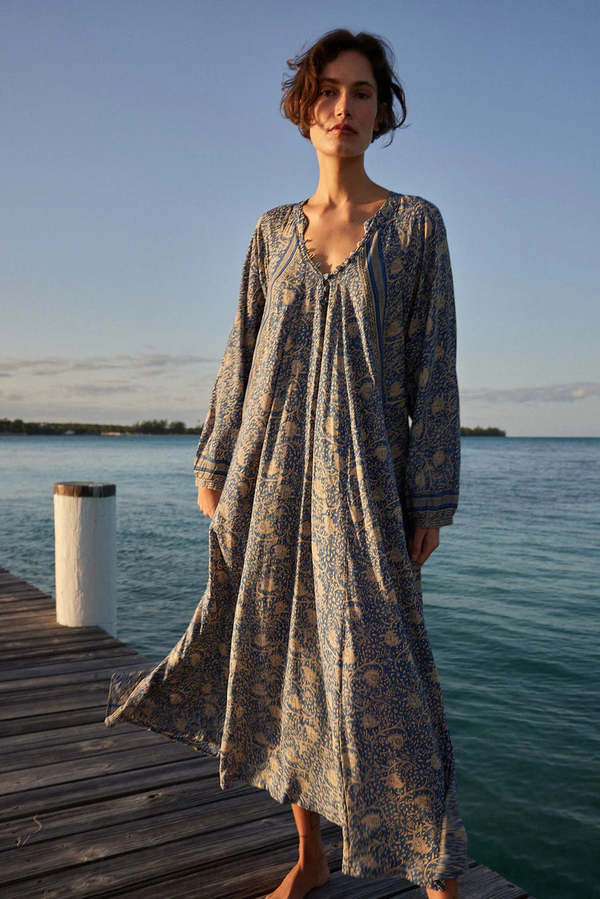 Natalie Martin Fiore Maxi - Water Lily Blue | Garmentory Natalie Martin Fiore Maxi - Water Lily Blue | Garmentory