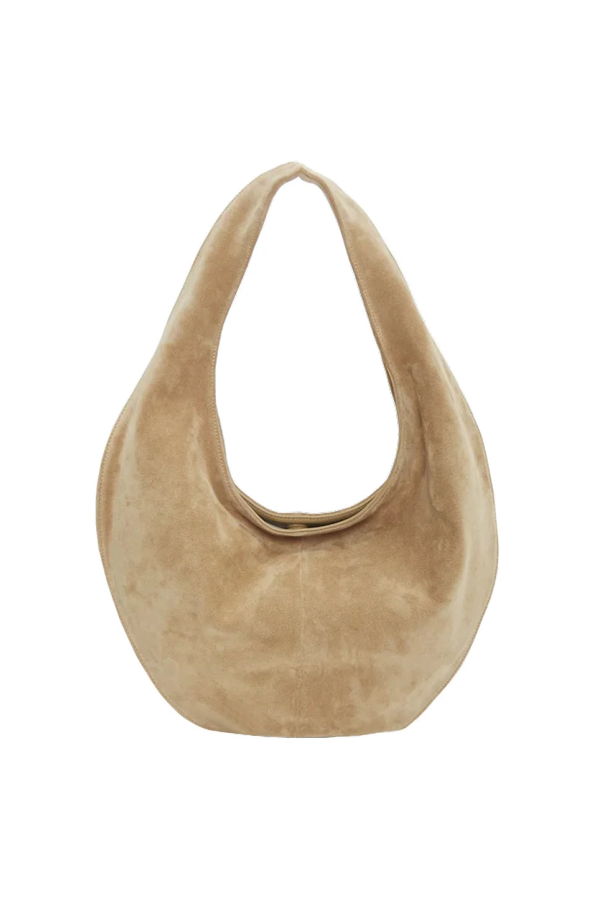 Maeden Suede Market Tote - Almond
