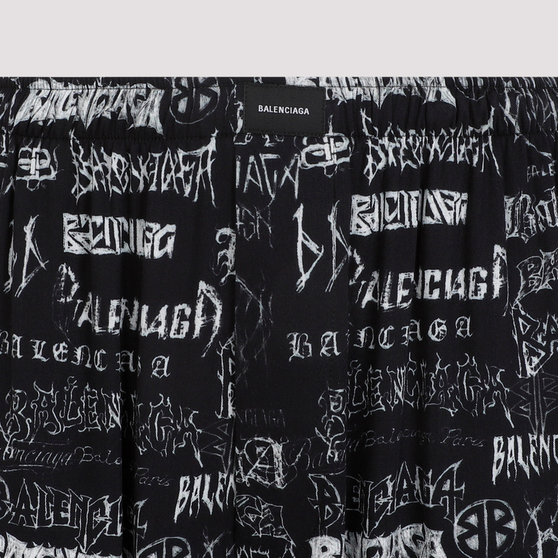 パンツ BALENCIAGA 681822TRLD5 Trousers Pyjama pants BALENCIAGA Wide-Leg Striped Fleece Drawstring Pyjama