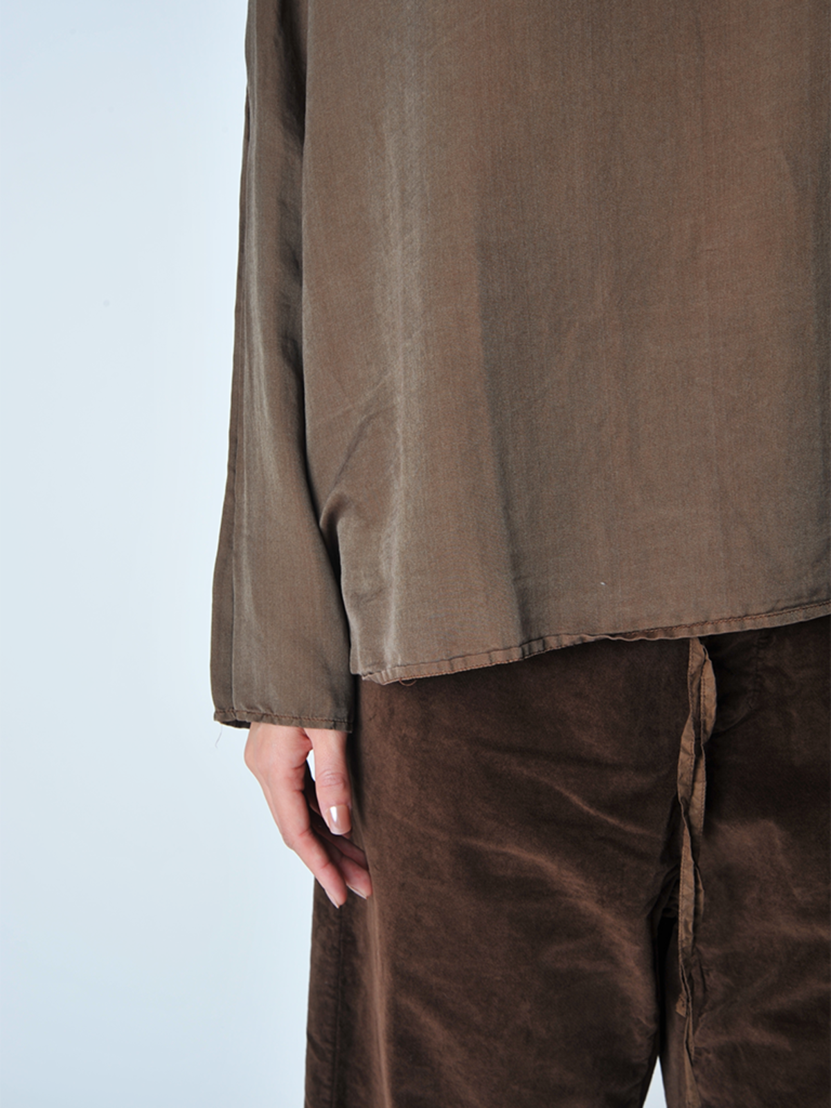 Coffee Velvet Short and Wide Trousers - Image 3 of 6
