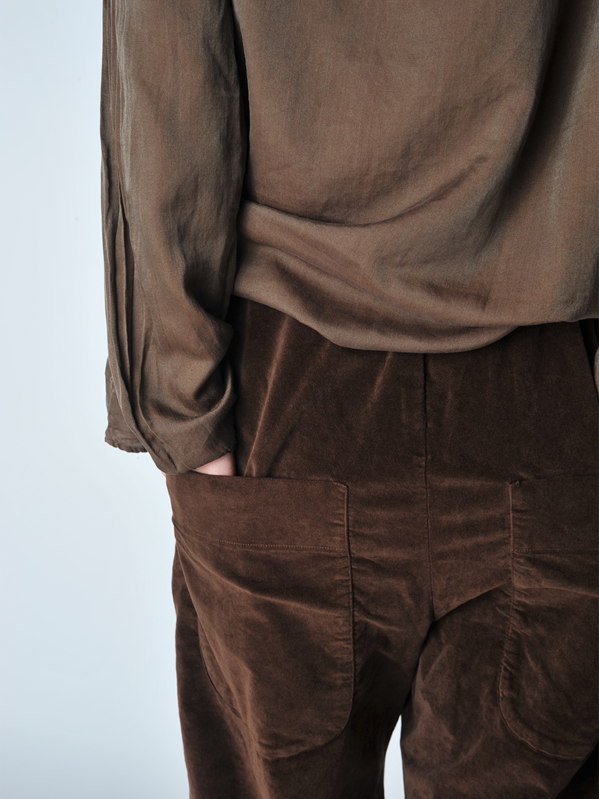 Coffee Velvet Short and Wide Trousers - Image 6 of 6