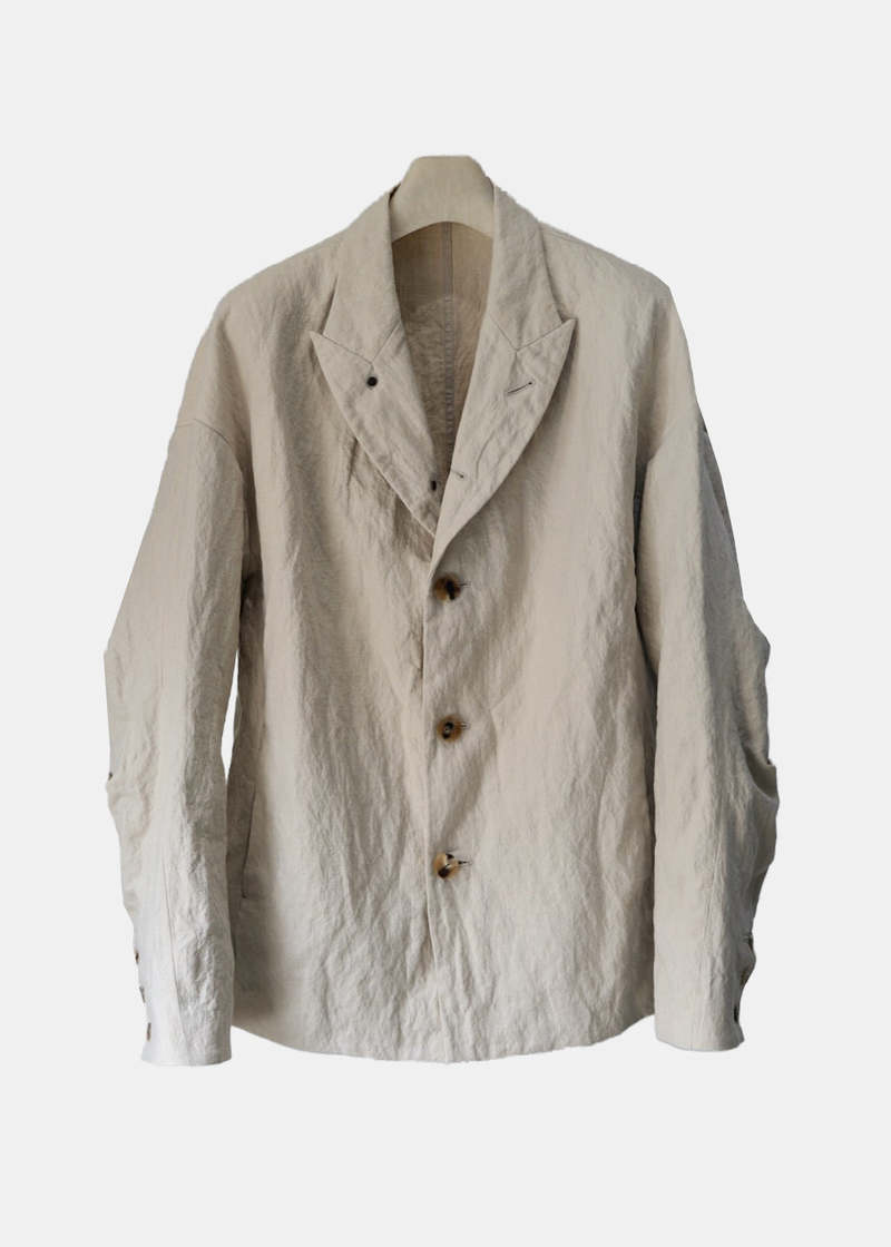 Devoa Beige Metal Shrink Jacket - ECRU | Garmentory