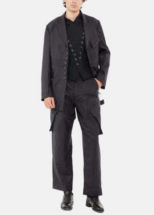 John Alexander Skelton C10 SB Pinstripe Jacket - Black/Red