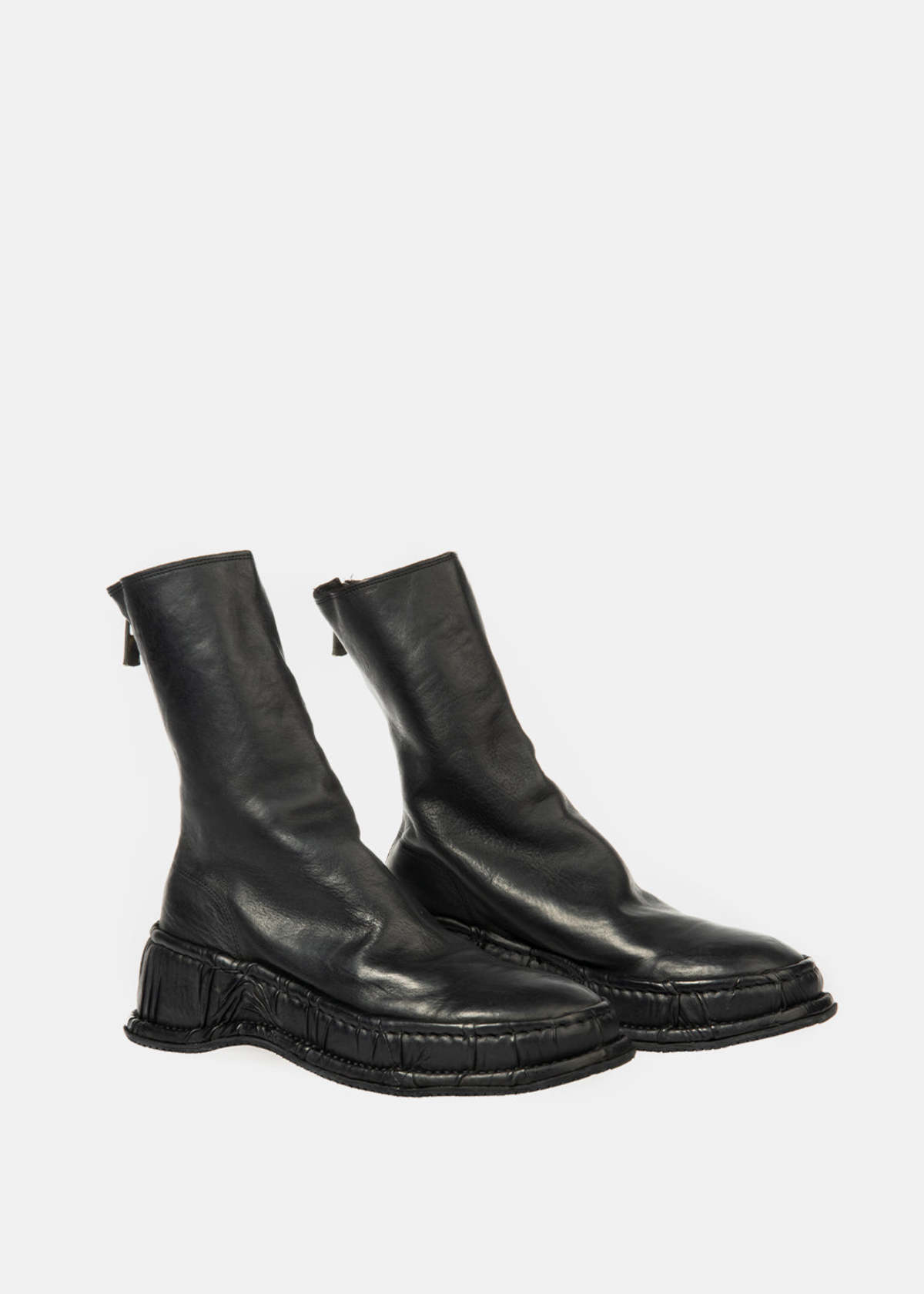 【希少】 GUIDI 788F BACK ZIP BOOTS ブーツブラック40 GUIDI - 【788Z】子牛革 バックジップ ベビーカーフレザー ミドル