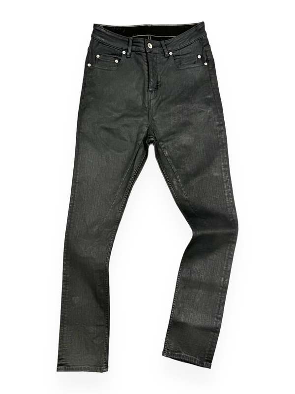 Rick Owens DETROIT CUT Jeans - BLACK WAX | Garmentory