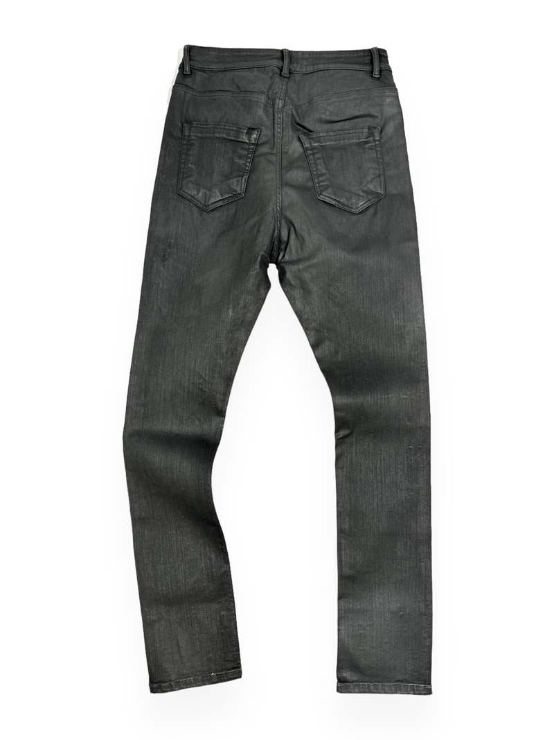 Rick Owens SS15 waxed detroit cut jeans Rick Owens DRKSHDW Blue