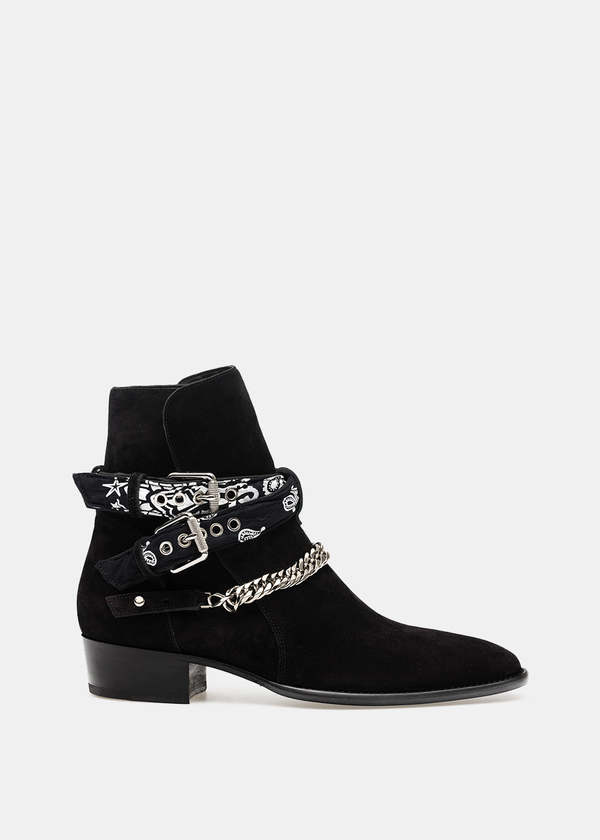 Amiri Black Bandana Buckle Boots - Black | Garmentory
