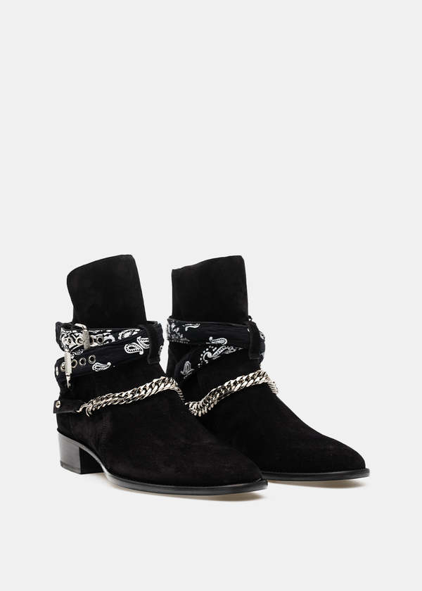 Amiri Black Bandana Buckle Boots - Black | Garmentory