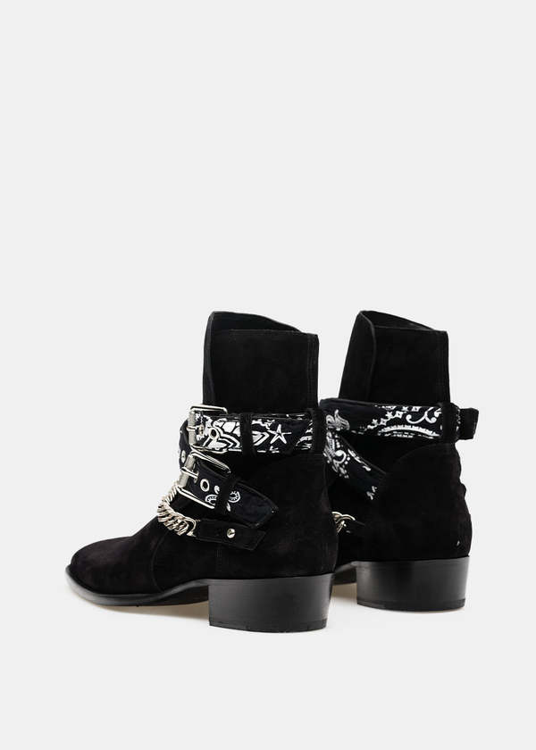Amiri Black Bandana Buckle Boots - Black | Garmentory