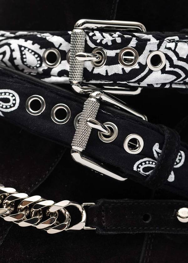 Amiri Black Bandana Buckle Boots - Black | Garmentory