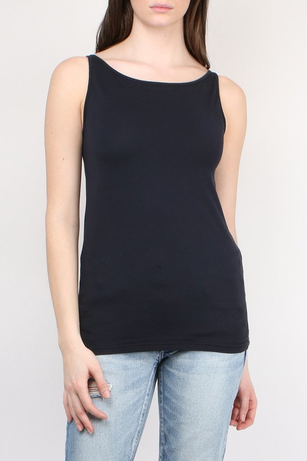 Ma'ry'ya Cotton Tank - Navy Ma'ry'ya Cotton Tank - Navy