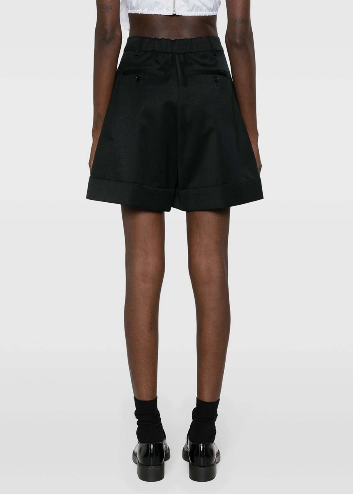 Simone Rocha High-Rise Flared Shorts - Black - Image 3 of 4