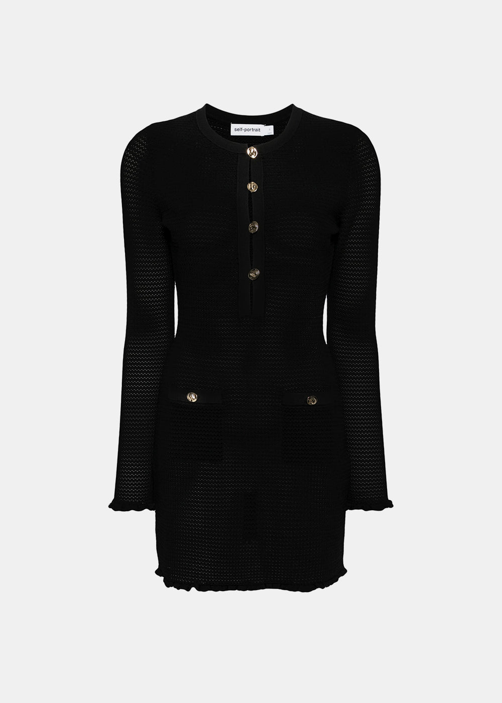 Self-Portrait Knitted Minidress - Black | Garmentory