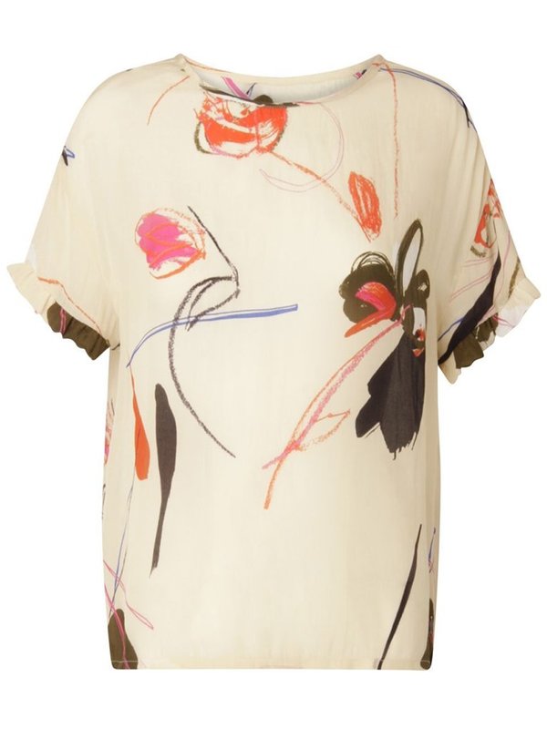 Coster Copenhagen Paintbrush Print Ruffle Top Coster Copenhagen Paintbrush Print Ruffle Top