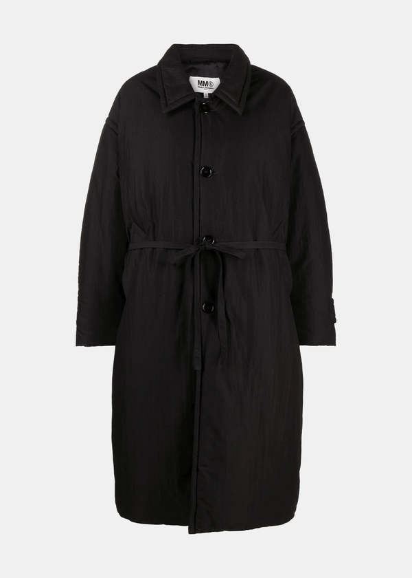 MM6 Maison Margiela Oversized Padded Coat - Black | Garmentory