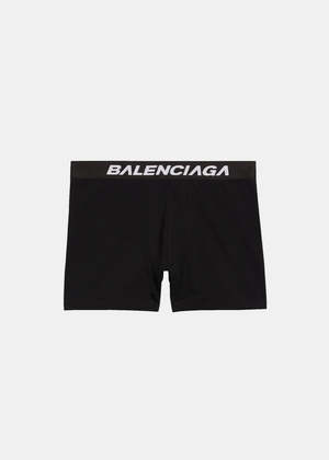Balenciaga Racer Logo Wasitband Boxer Brief - Black | Garmentory