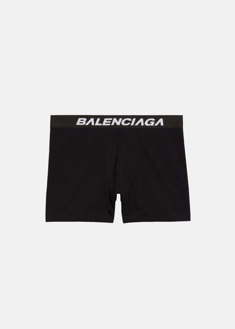 Balenciaga Racer Logo Wasitband Boxer Brief - Black | Garmentory