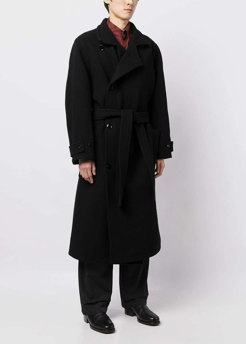 Lemaire Wrap Coat - Black | Garmentory